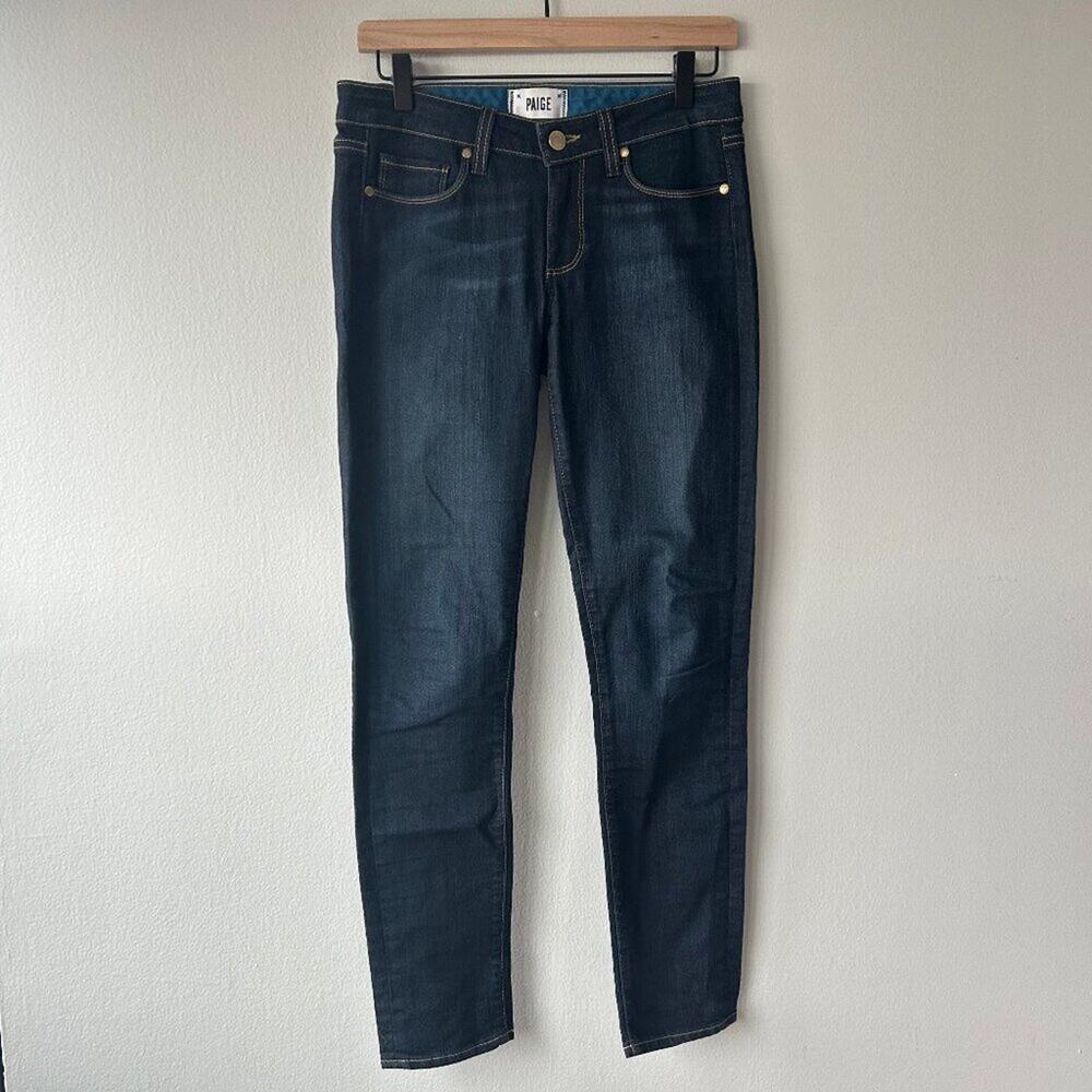 PAIGE Skyline Skinny Jeans Dark Wash Denim Women’s Size 27 - Picture 3 of 12